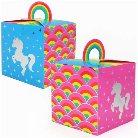 Silver Lining Rainbow Unicorn Favor Boxes 8 Pack Rainbow Unicorn