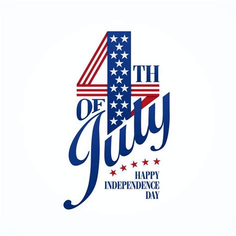 Fourth Of July Typographic Lettering 638128 Vector Art At Vecteezy