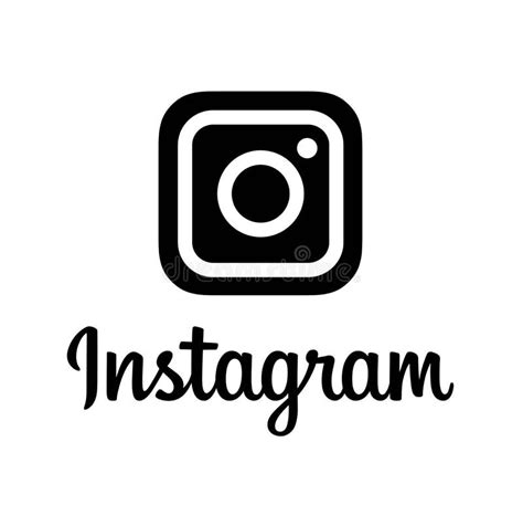 Instagram Logo Icon Black And Whiteisolated On White Background