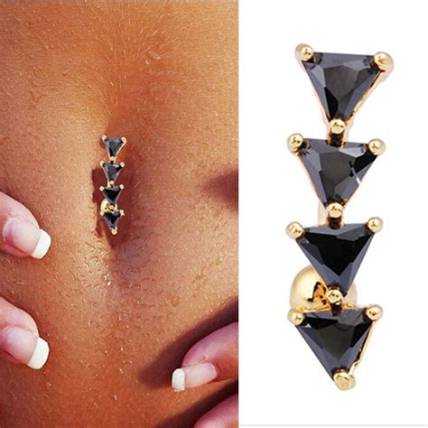 Body Jewelry Reverse Crystal Bar Belly Ring Body Piercing Belly Button Rings Navel Ring Body