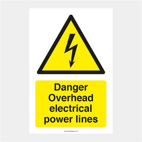 Danger Overhead Electrical Power Lines Profile Signage