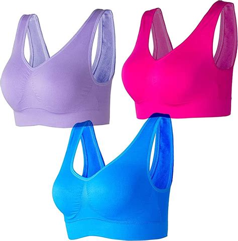 fnjjlu 3 pack or 2 pack sports bras for women seamless stretchy breathable bra workout tank tops
