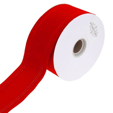 Waterproof Velvet Dual Christmas Ribbon Wired Edge Red 2 12 Inch 2