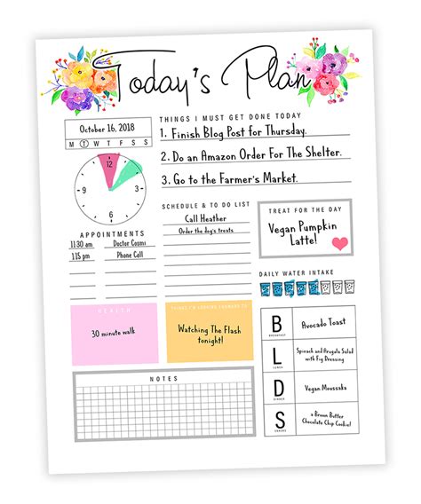 Free Printable Daily Planner One Page For All Your Daily Needs