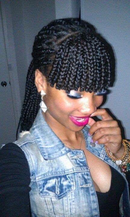 Image Result For Box Braids And Bangs Braided Bun Hairstyles Frontal