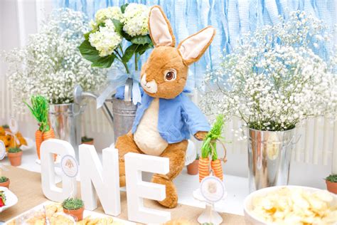 Peter Rabbit Themed First Birthday Party Home And Hallow