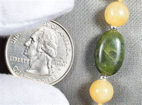 24 Natural Yellow Calcite And Genuine Burmese Jade Beaded Etsy