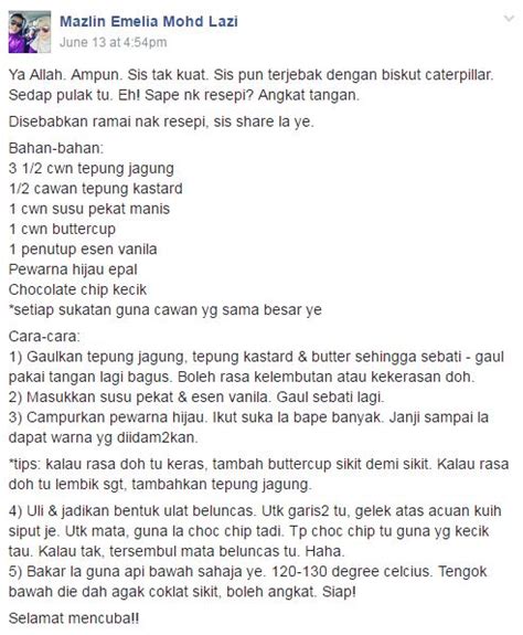 Biscuits & slices — seadragon @ 12:00 am tags: Biskut Ulat Comel Viral, Ada Ke Yang Sampai Hati Nak Makan ...