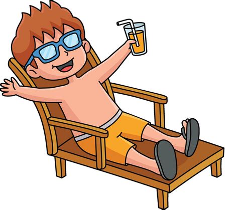 Boy Relaxing Cartoon Colored Clipart Illustration 27584268 Vector Art