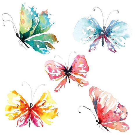 Butterflies Painted With Watercolors 1233677 Vector Art At Vecteezy