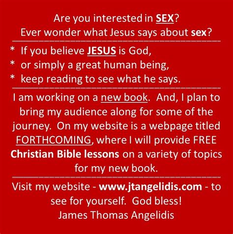Jesus Lessons On Sex James Thomas Angelidis