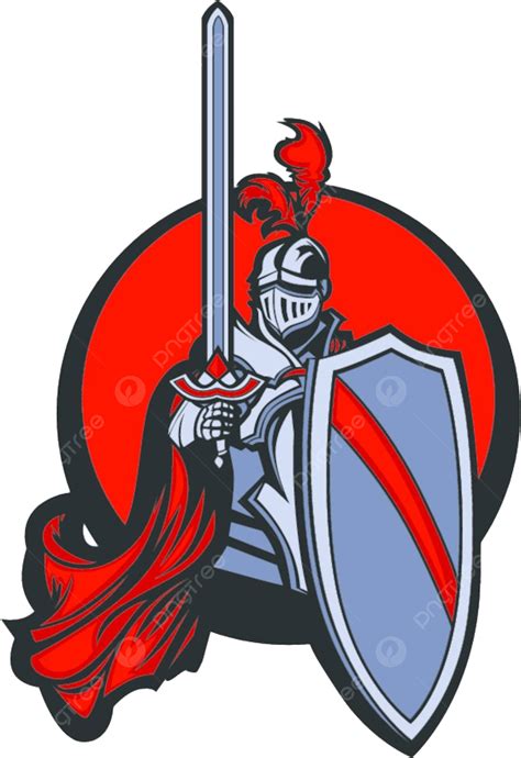Vector Mascot Of A Medieval Knight Wielding A Sword And Shield Photo