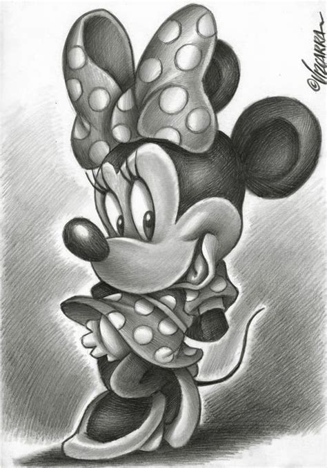 Minnie Mouse By Joan Vizcarra Original Drawing Wb Mickey Mouse