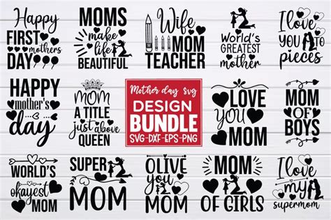 Mothers Day Svg Bundle Bundle · Creative Fabrica Love Mom Mothers Day Love You Mom