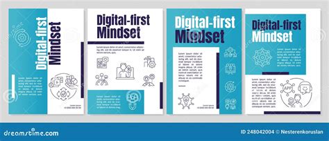 Digital First Mindset Blue Brochure Template Stock Vector