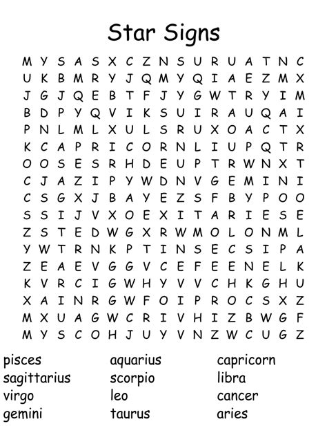 Constellations Word Search Wordmint