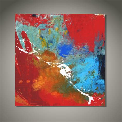 Large Handmade Square Abstract Acrylic Painting On Canvas Etsy