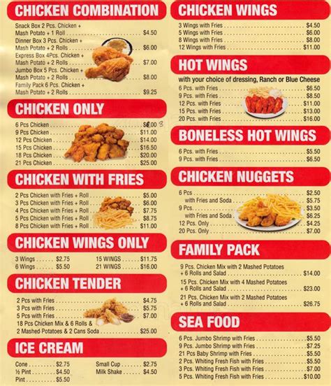 Chicken Express Menu Items With Prices And Hours
