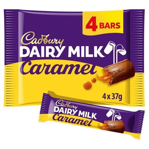 Cadbury Dairy Milk Caramel Chocolate Bar 4 Pack Multipack Morrisons