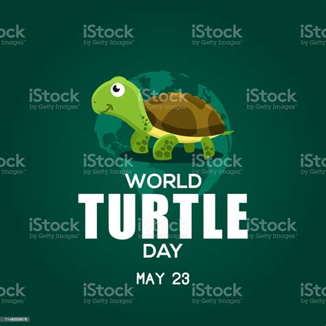 World Turtle Day Design Illustration Template Stock