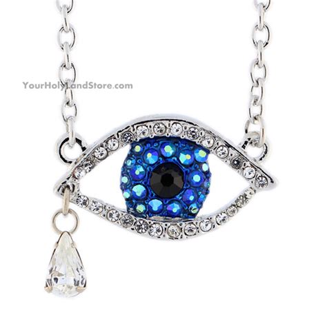 Evil Eye Necklace With Crystals Yourholylandstore