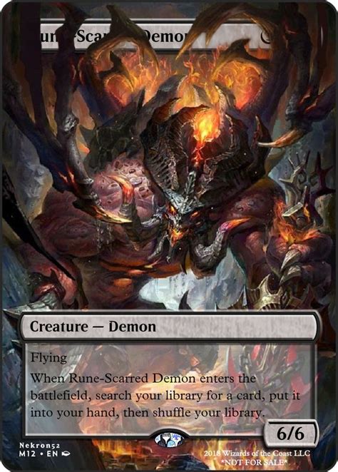 Rune Scarred Demon Mtg Altered Art Mtg Magic The Gathering Cards