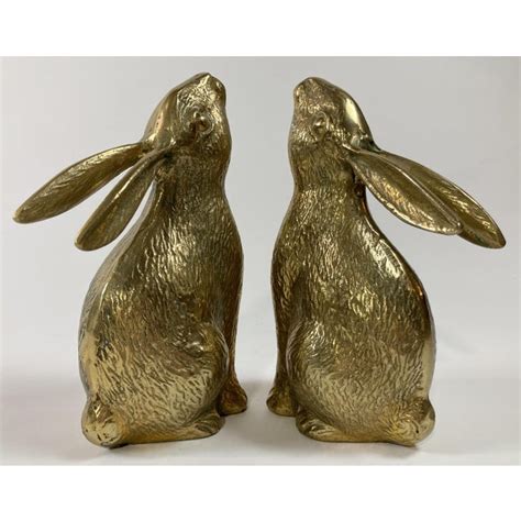 Whimsical Brass Bunny Rabbit Bookends A Pair Chairish