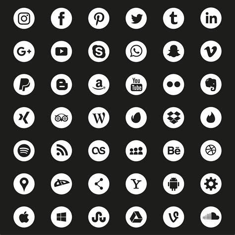 Set Of Popular Social Media Icons Download Free Vectors Clipart