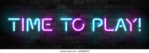 Vector Realistic Isolated Neon Sign Time Stock Vektor Royaltyfri