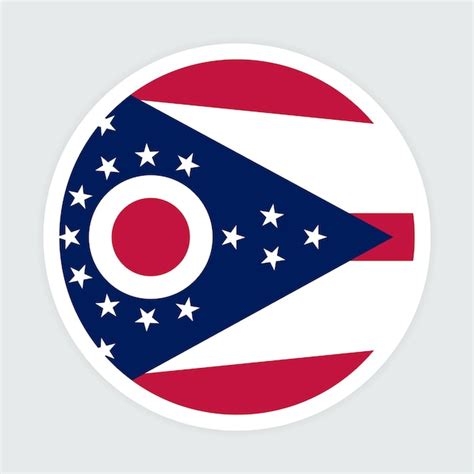 Premium Vector Ohio State Round Flag Vector Icon Ohio Circle Flag