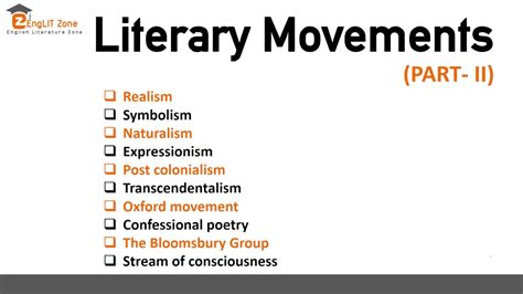 Literary Movements Literary Movements In English Literature What Is