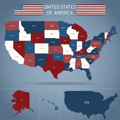 Politieke Kaart Van De Verenigde Staten Gratis Vector