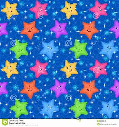 Colorful Smiley Stars Pattern Seamless