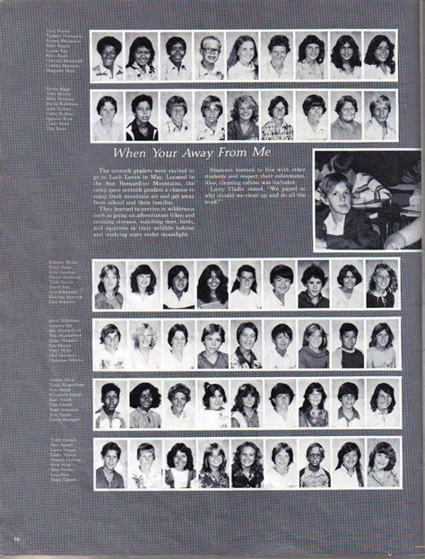 Diamond Bar High School Class Of 1986 Chaparral 7th Grade 1980 81