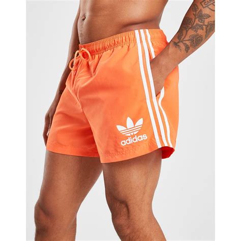 Adidas Originals Synthetic California Swim Shorts In Orangewhite Orange For Men Lyst