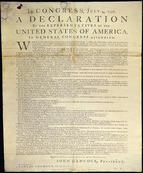 Declaration Of Independence Printable