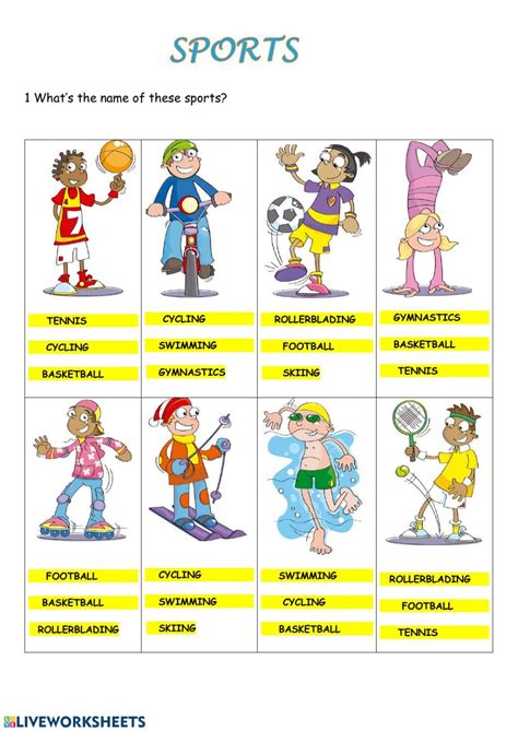 Sports Interactive And Downloadable Worksheet You Can Do The Exercises
