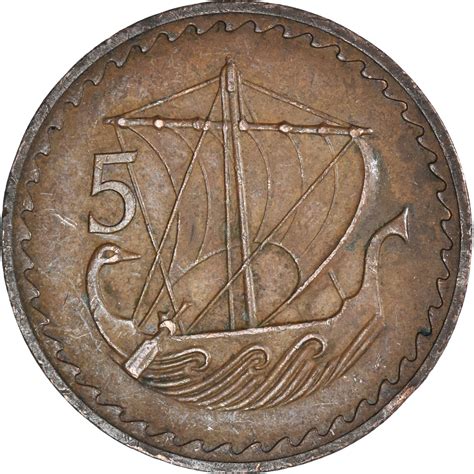 Coin Cyprus 5 Mils 1960 European Coins