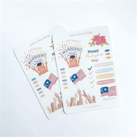 Jalur Gemilang Merdeka Sticker Sheet Glossy Merdeka Sticker Sheet