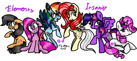 They were created when the main characters of my little pony friendship is magic ended up possessed by the ghosts of various freak fortress characters and creators. MLP: Elements of Insanity (2nd version) by KikiRDCZ on ...
