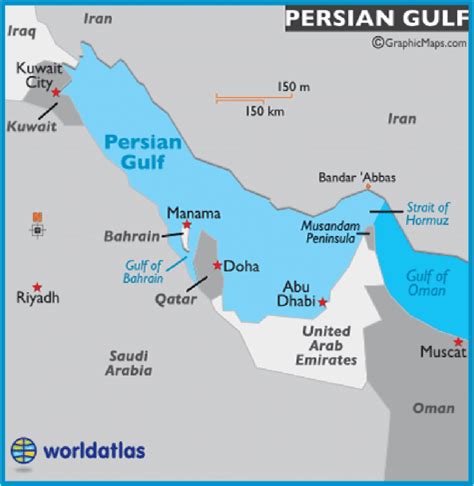 Persian Gulf Map Source Worldaatlas 2020 Download Scientific Diagram