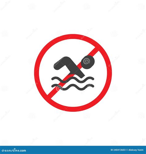 No Swimming Sign Vector Icon Stock Vector Illustration Of Vector