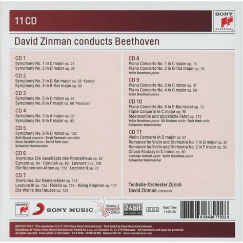 david zinman conducts beethoven zurich tonhalle orchestra bronfman tetzlaff shaham mork