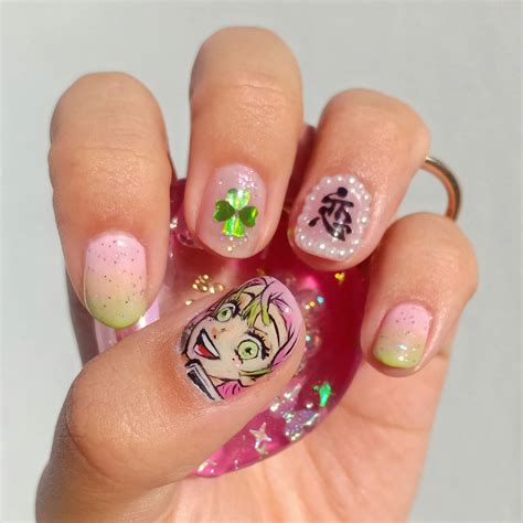 Mitsuri Kanroji Nails Done On Myself Rkimetsunoyaiba