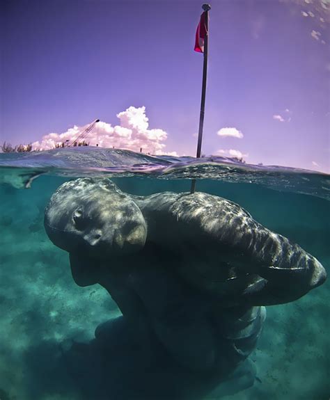 Ocean Atlas Massive Underwater Statue Of Girl Carrying The Ocean On