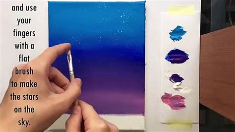 Night Sky Acrylic Painting Tutorial For Beginners Step By Step Eng