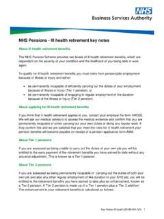Nhs Pensions Ill Health Retirement Key Notes Nhs Pensions Ill