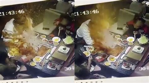 Hot Pot Soup Explodes After A Dumb Customer Dropped A Lighter In It