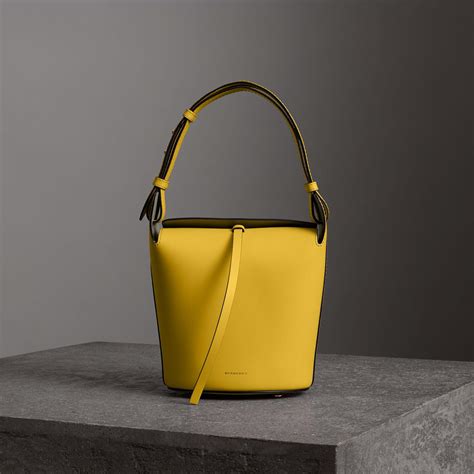 Burberry The Small Leather Bucket Bag In Yellow Lyst