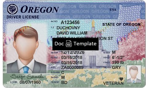 Oregon Driver License Template Psd Psd Templates